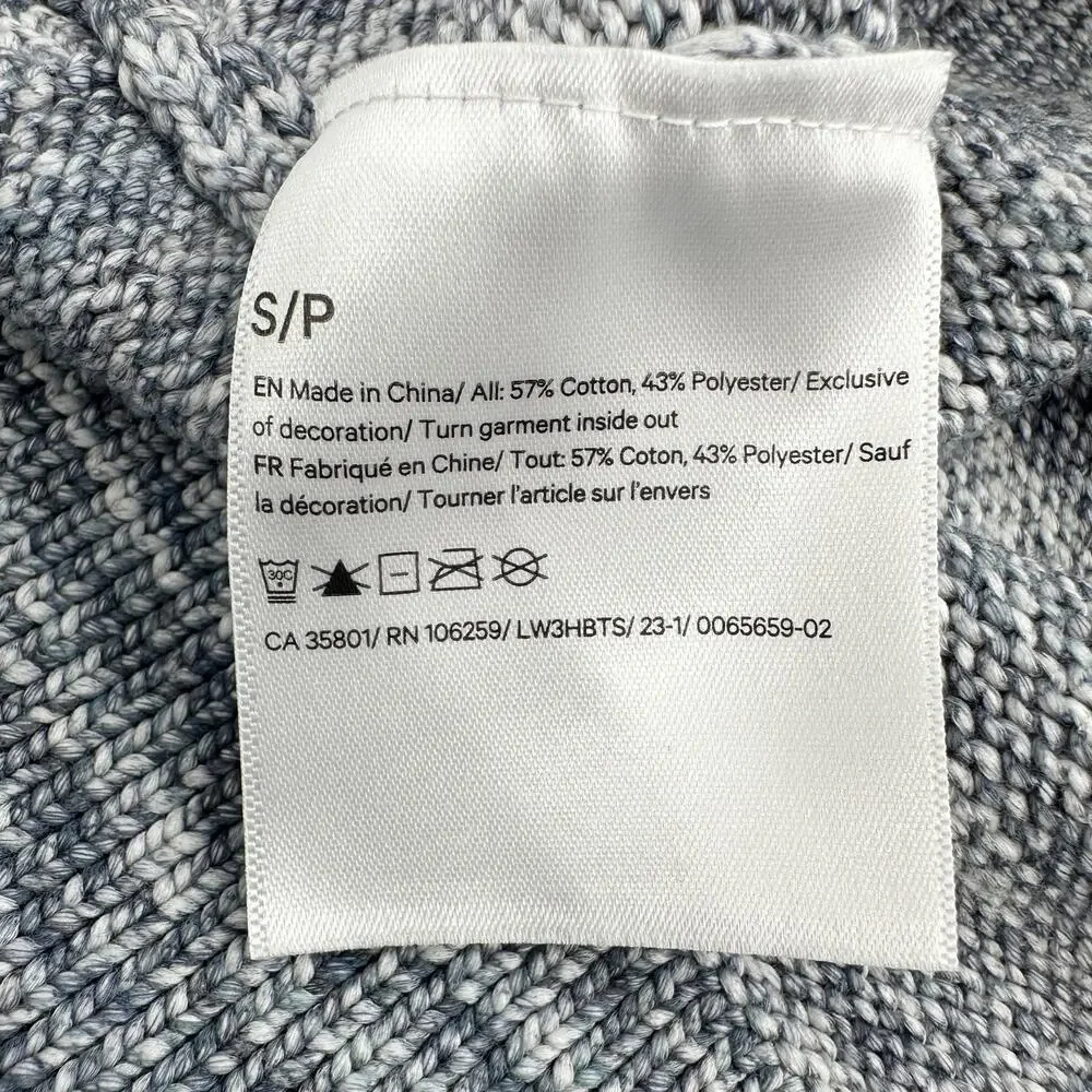 Lululemon Boxy Cotton-Blend Sweater Fisherman Knit‎ in Blue Gray Size Small - Picture 9 of 13